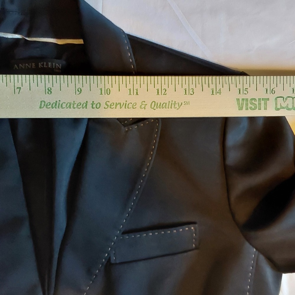 Anne Klein Women's Black Skirt Suit Set W/Stitching Size 4 Long Sleeve Executive - Picture 8 of 14